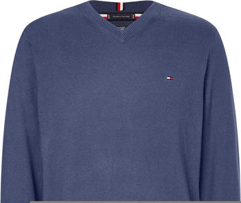 Tommy Hilfiger Cotton Cashmere V-Neck Jumper (MW0MW28047) faded indigo