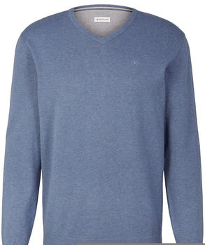 Tom Tailor Melierter Pullover mit V-Ausschnitt (1027665) blau