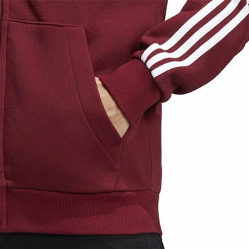 Adidas Essentials Fleece 3-Stripes Full-Zip Hoodie shadow red