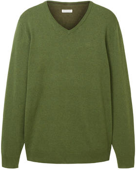 Tom Tailor Melierter Pullover mit V-Ausschnitt (1027665-32719) warm green melange