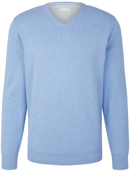 Tom Tailor Melierter Pullover mit V-Ausschnitt (1027665-31087) modern light blue melange