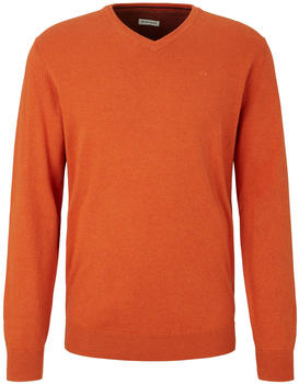 Tom Tailor Melierter Pullover mit V-Ausschnitt (1027665-18647) autumn orange melange