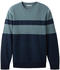 Tom Tailor Strickpullover mit Materialmix (1038207-32723) teal navy multi structure