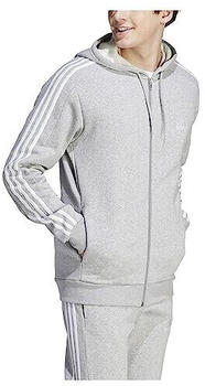 Adidas Essentials Fleece 3-Stripes Full-Zip Hoodie medium grey heather