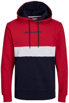 Jack & Jones JJEREID BLOCKING SWEAT HOOD NOOS (12233959-4206135) tango red