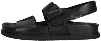 Clarks Torford Strap Flache Sandale schwarz Leder