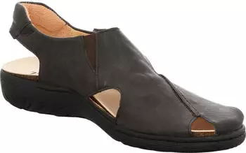 Mephisto Zwarte Leren Slide Sandaal Black Heren