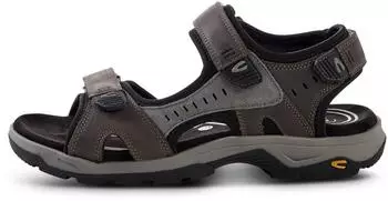 Camel Active Men's Leather Sandal with Profiled TPR Sole grau
