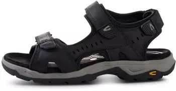 Camel Active Men's Leather Sandal with Profiled TPR Sole schwarz