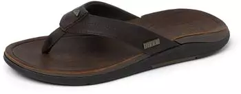 Reef Leather Offshore Men's Flip Flops dark brown/bronze