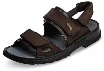 Vitaform Sandals Men Width H Nubuck Leather schwarz/dunkelbraun