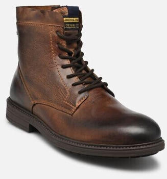 Jack & Jones Delaney Lederstiefel Bootsschuh cognac