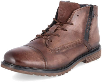 Bugatti Schnürboots Stiefeletten braun Leder Reißverschluss rutschfest