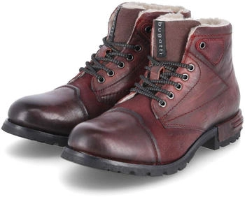 Bugatti Schnürboots Winterstiefeletten bordeaux rot Glattleder