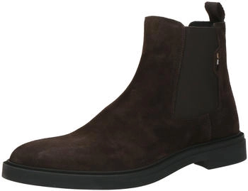 Hugo Boss Suede Chelsea Boots with Signature Stripes - Style Calev_Cheb_sdfb dunkelbraun