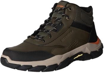 Skechers Lace-up Boots olive leather/synthetic/mesh