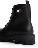 Tommy Jeans Schn&uuml;rboots "TJW LACE UP LEATHER BOOT", Blockabsatz, Schn&uuml;rstiefelette