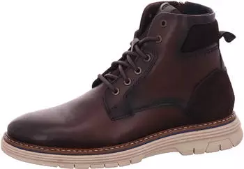 Bullboxer Leather/Textile Lace-up Ankle Boot braun