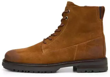 Marc O'Polo Ankle Boot in Soft Suede Cowhide Leather cognac