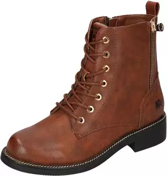 Lerros Schnürboots mit seitlichem Reißverschluss cognac