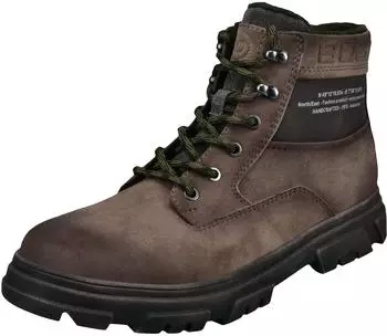 Bugatti Imitation Leather Lace-up Ankle Boots taupe