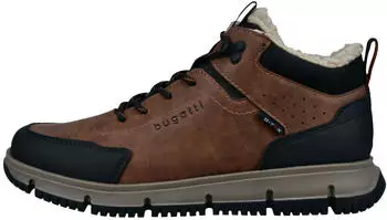 Bugatti Stiefelette Lederimitat Warmfutter cognac