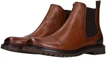 Bugatti Chelsea Boots Ankle Boot with Stretch Insert and Pull Tab - Narrow Fit cognac