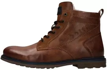 Bugatti Lace-up Boots with Zip cognac