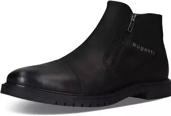 Bugatti Man Ankle Boots with Zippers on Both Sides dunkelbraun