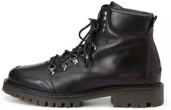 Marc O'Polo Ankle Boot made of Waxed Cowhide Leather schwarz/cognac