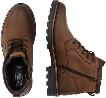 Camel Active Ankle Boot Genuine Leather Lacing cafe