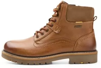Camel Active Lace-up Boots with Soft Shaft Edge cognac