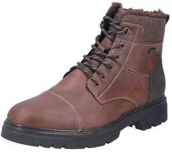 Rieker Schn&uuml;rboots mit Innenrei&szlig;verschluss und gepolstertem Schaftrand toffee/moro