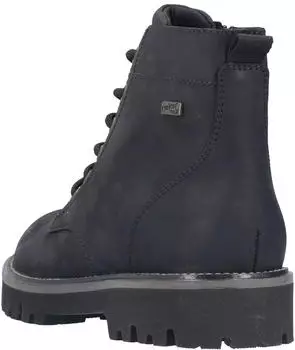 Rieker Schn&uuml;rstiefelette Leder schwarz/schwarz