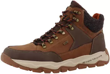 Tom Tailor Schn&uuml;rboots Schn&uuml;rer im Bergsteiger-Look mit Kontrastbesatz cognac