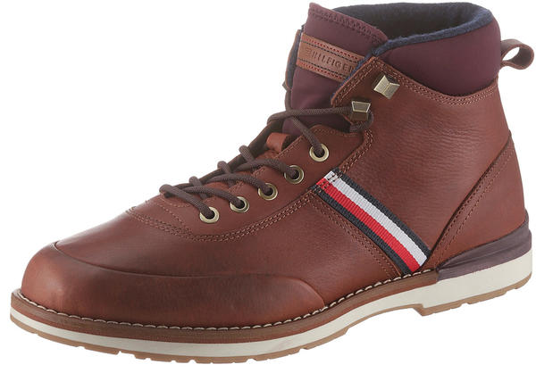 Tommy Hilfiger Signature Leather Outdoor Boots winter cognac