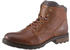 Tommy Hilfiger Textured Leather Lace-Up Boots cognac