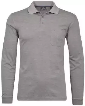 Ragman Softknit-Polo langarm (540291-023) silbergrau
