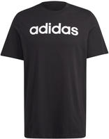 Adidas Essentials Single Linear Embroidered Logo Herren T-Shirt, schwarz