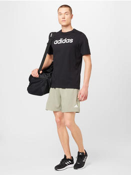 Adidas Essentials Embroidered Linear Logo T-Shirt black (IC9274) – Baumwoll-Mischgewebe für natürlichen Tragekomfort