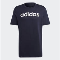 Adidas Essentials Single Linear Embroidered Logo Herren T-Shirt, blau 4066752085746