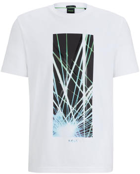 Hugo Boss Regular-Fit T-Shirt aus Stretch-Baumwolle mit Artwork der Saison (50514647) weiß