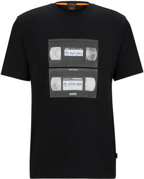 Hugo Boss T-Shirt aus Baumwoll-Jersey mit Musik-Print (50510021) schwarz