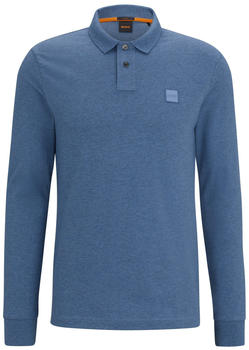 Hugo Boss Longsleeve-Poloshirt aus Stretch-Baumwolle mit Logo-Aufnäher (50507704) blau