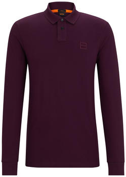 Hugo Boss Longsleeve-Poloshirt aus Stretch-Baumwolle mit Logo-Aufnäher (50507704) lila