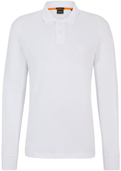 Hugo Boss Longsleeve-Poloshirt aus Stretch-Baumwolle mit Logo-Aufnäher (50507704) weiß