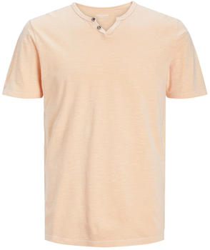 Jack & Jones Split Neck Slim Fit Short Sleeve T-Shirt (12164972) apricot ice