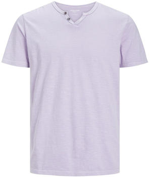 Jack & Jones Split Neck Slim Fit Short Sleeve T-Shirt (12164972) purple rose