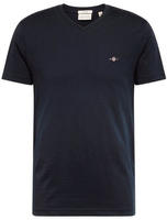 Gant Herren T-Shirt schwarz Baumwolle Slim Fit