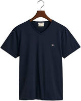Gant T-Shirt "SLIM SHIELD V-NECK T-SHIRT" mit einer kleinen Logostickerei auf der